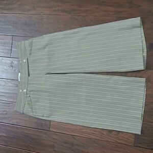 The Limited Tan Striped Wool Blend The Perfect Travel Suit Drew Fit Capri Pants